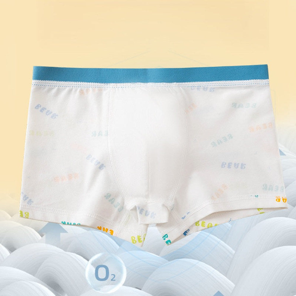 MyKids-USA® Boys’ Animals Cartoon Printed Boxer Brief Breathable Underwear Set