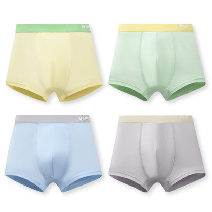 MyKids-USA® Boys’ Color Patchwork Letters Pattern Boxer Brief Breathable Underwear Set