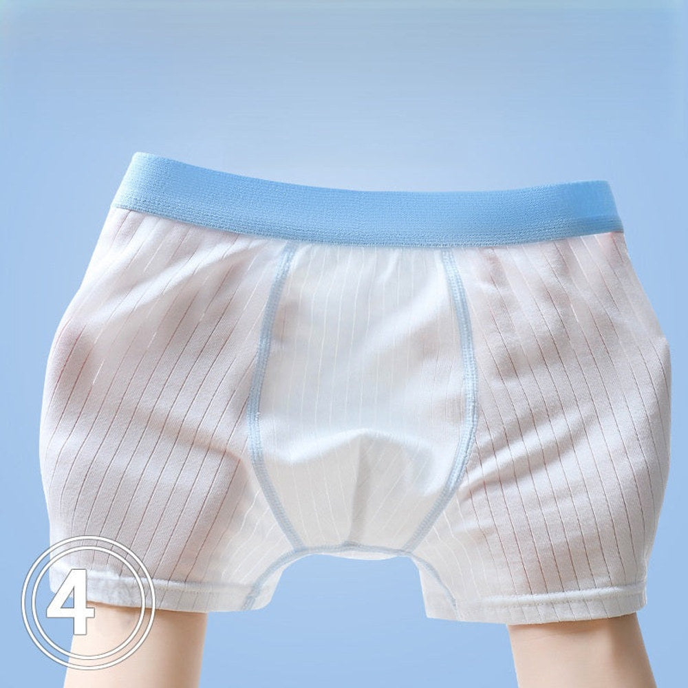 MyKids-USA® Boys’ Color Patchwork Striped Pattern Boxer Brief Breathable Underwear Set
