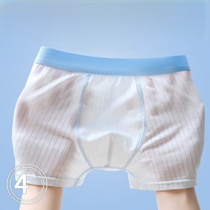 MyKids-USA® Boys’ Color Patchwork Striped Pattern Boxer Brief Breathable Underwear Set