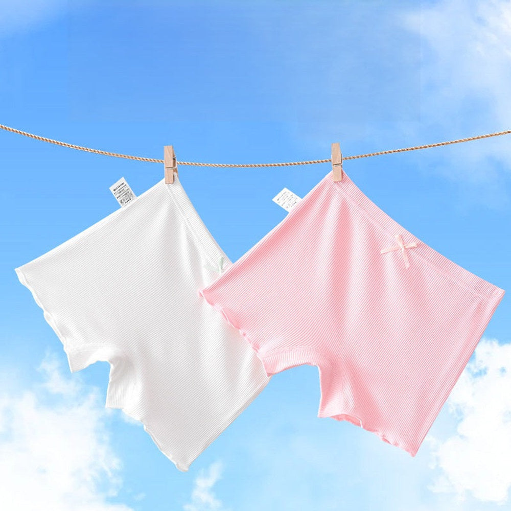 MyKids-USA® Girls’ Solid Color Striped Pattern Boxer Brief Breathable Underwear
