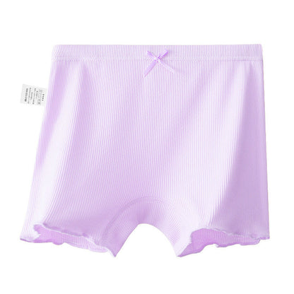 MyKids-USA® Girls’ Solid Color Striped Pattern Boxer Brief Breathable Underwear