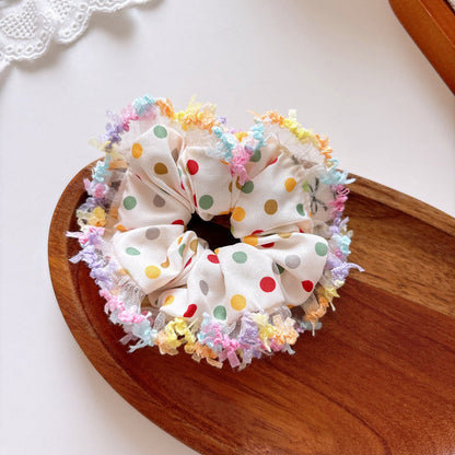 MyKids-USA® Collection of 3 Pieces Geometric Pattern Fabric Hair Ties