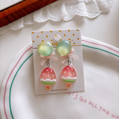 MyKids-USA® Transparent Fruit Earrings for Girls Set