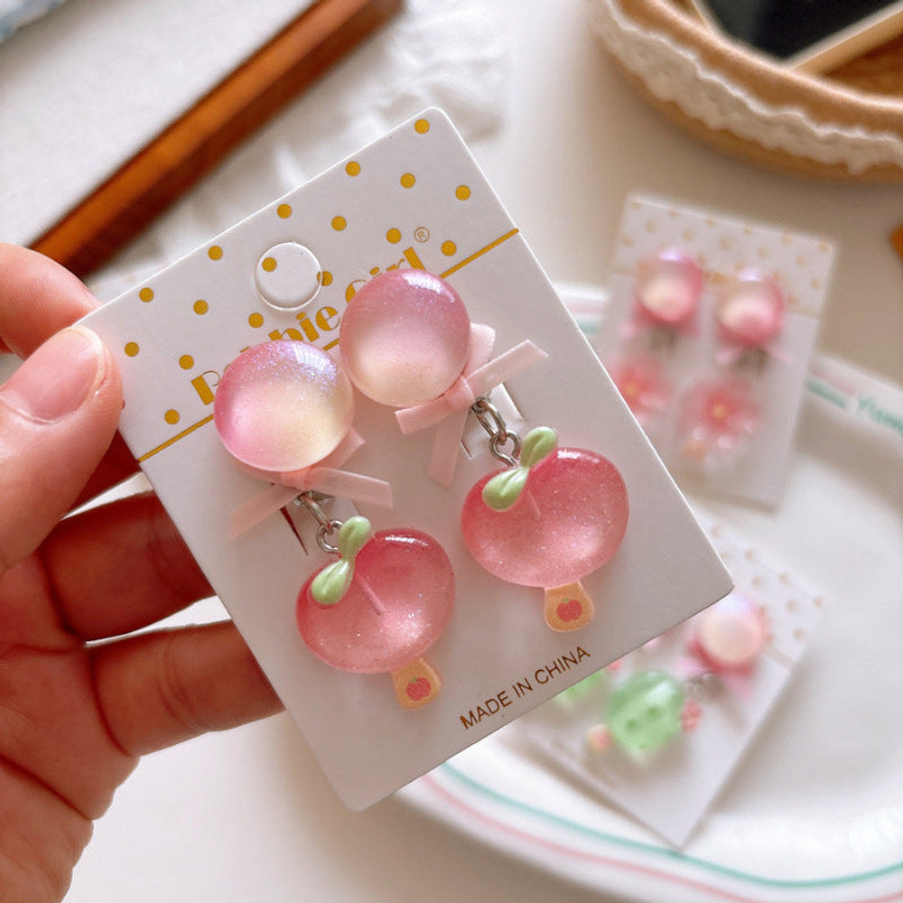 MyKids-USA® Transparent Fruit Earrings for Girls Set