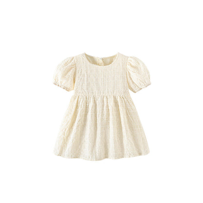 MyKids-USA® Baby Kids Girls Short Sleeves Preppy Plaid Pattern Dress