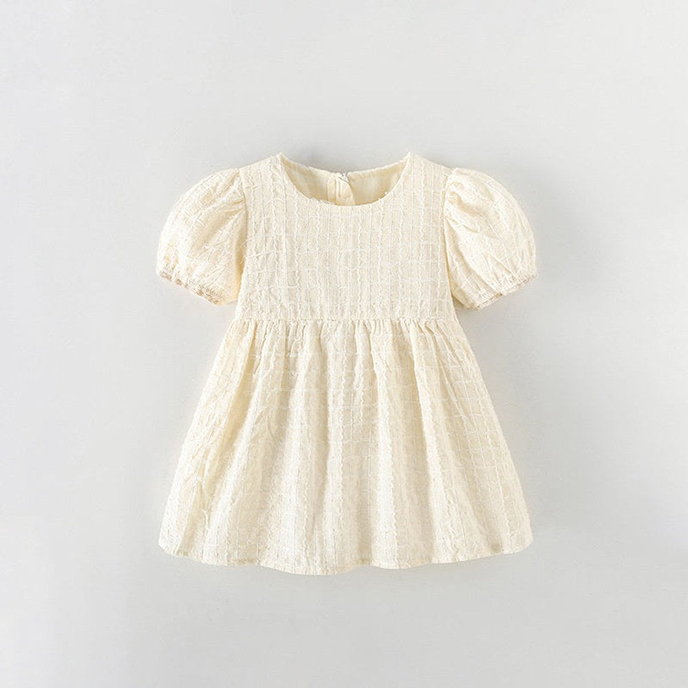 MyKids-USA® Baby Kids Girls Short Sleeves Preppy Plaid Pattern Dress