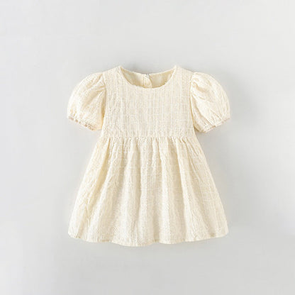 MyKids-USA® Baby Kids Girls Short Sleeves Preppy Plaid Pattern Dress