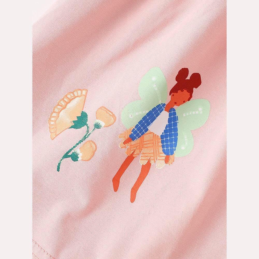 MyKids-USA® Baby Kids Girls Short Sleeves Flowers and Cartoon Pattern Dress