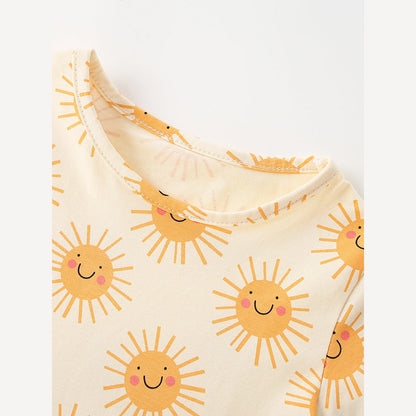 MyKids-USA® Baby Kids Girls Short Sleeves Cartoon Pattern Dress