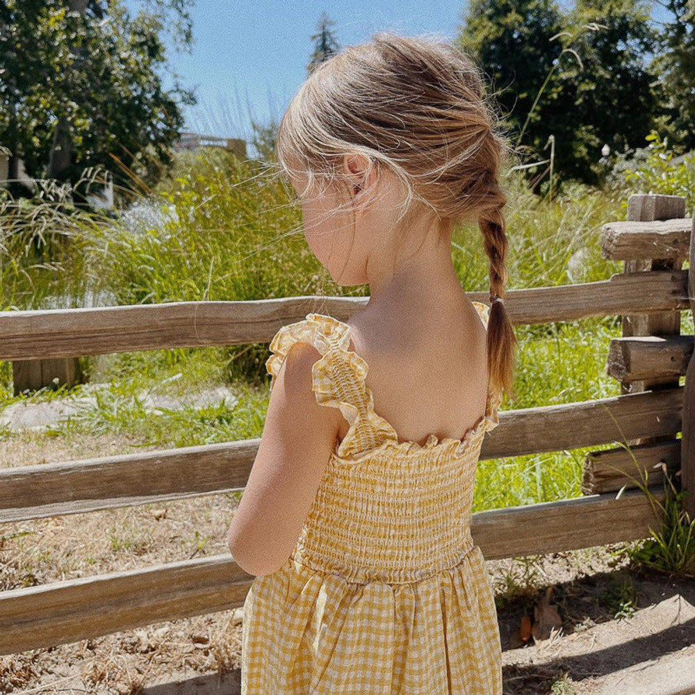 MyKids-USA® Baby Girls Sleeveless Plaid Pattern Strap Dress