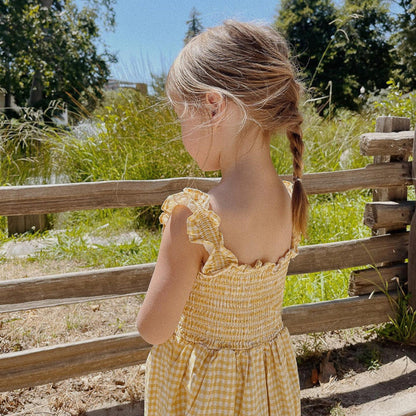 MyKids-USA® Baby Girls Sleeveless Plaid Pattern Strap Dress