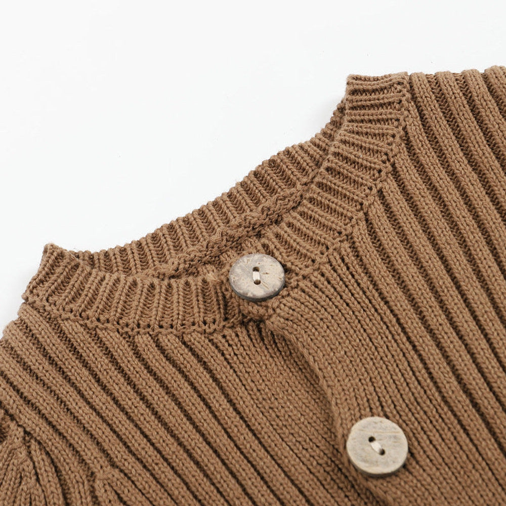 MyKids-USA® Baby Kids Long Sleeves Solid Color Knitted Bodysuit