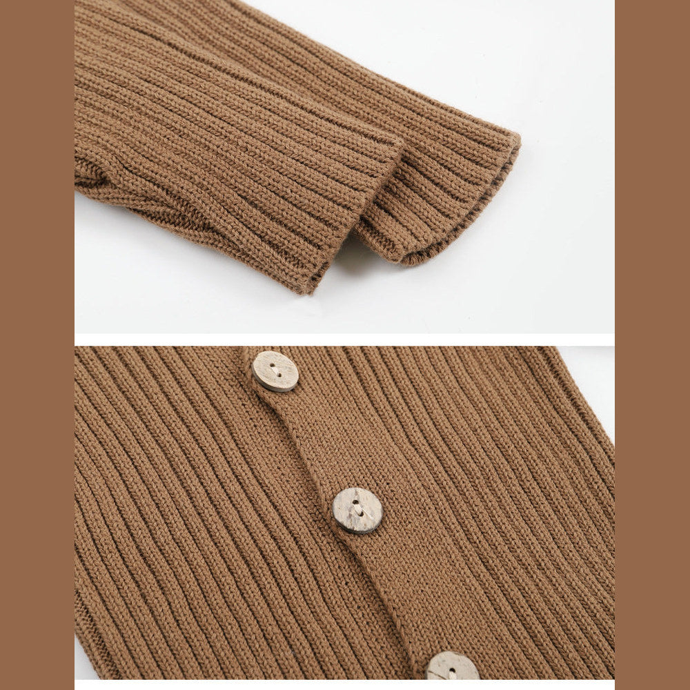 MyKids-USA® Baby Kids Long Sleeves Solid Color Knitted Bodysuit