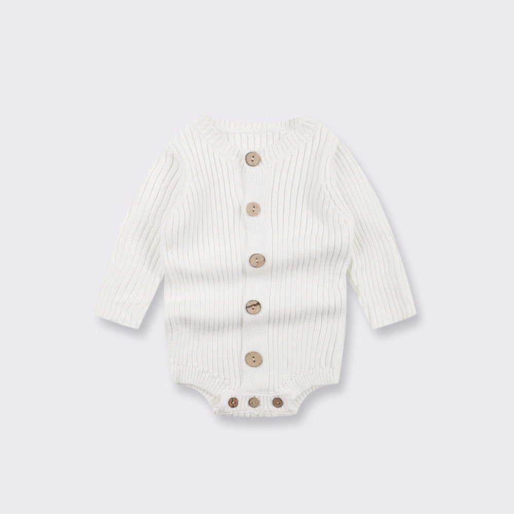 MyKids-USA® Baby Kids Long Sleeves Solid Color Knitted Bodysuit