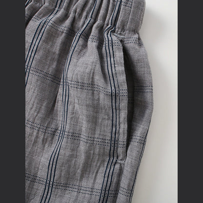 MyKids-USA® Plaid Check Kids Sweatpants-Style Trousers