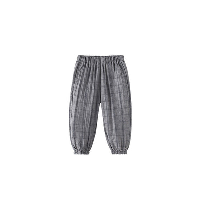 MyKids-USA® Plaid Check Kids Sweatpants-Style Trousers