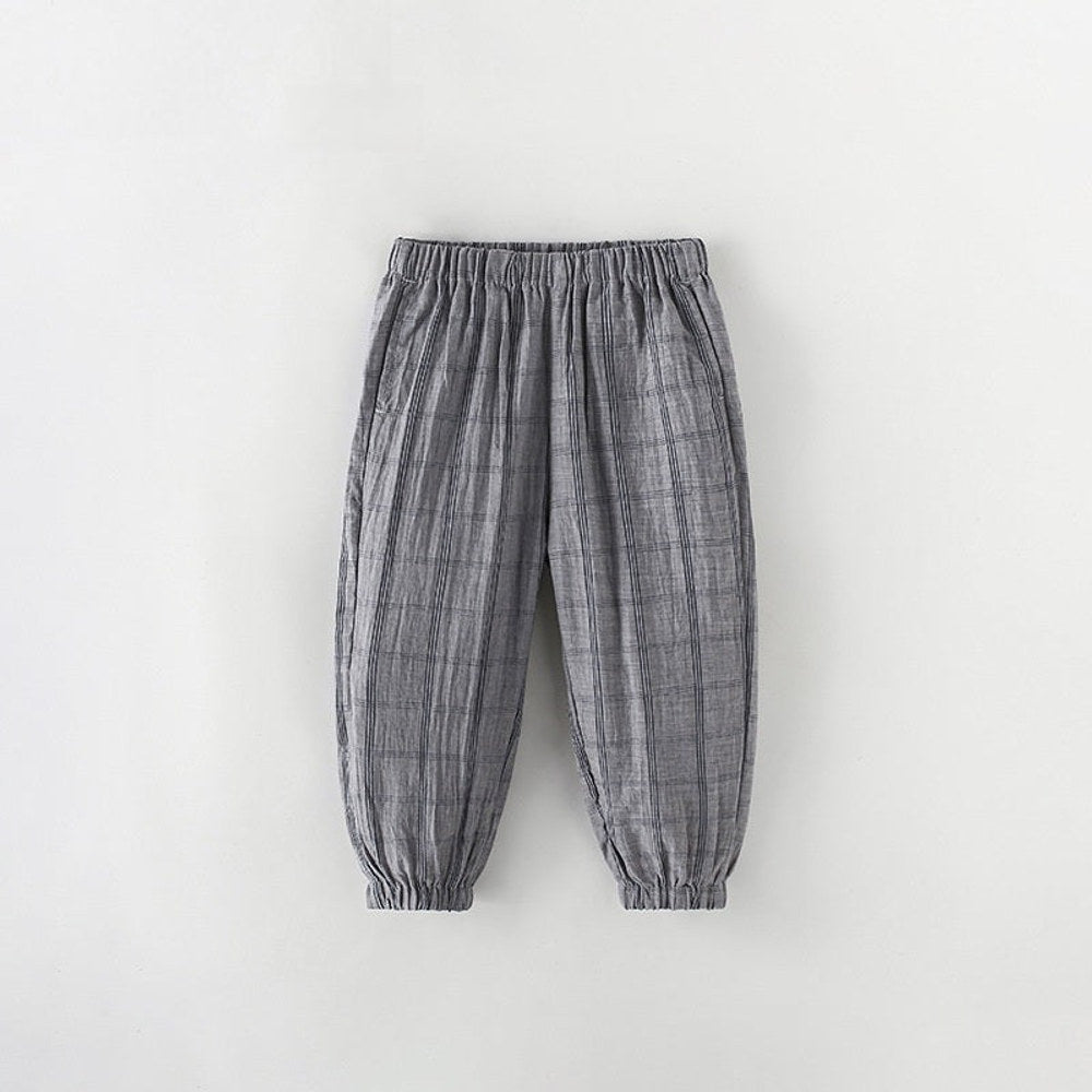 MyKids-USA® Plaid Check Kids Sweatpants-Style Trousers