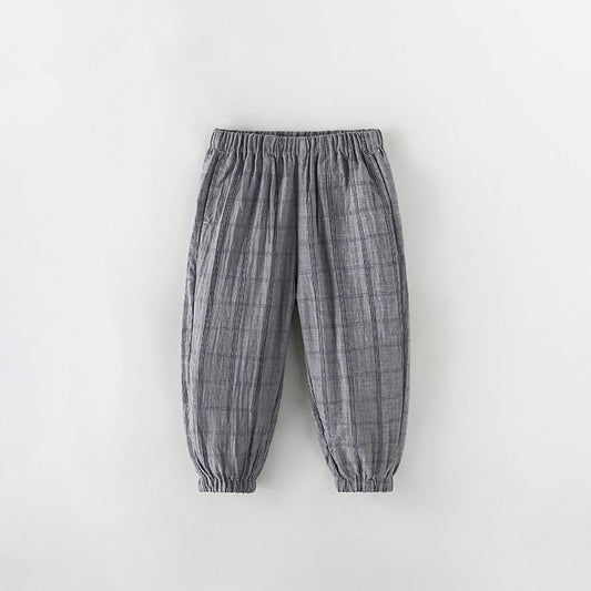 Arrival Summer Trendy Plaid Check Kids Sweatpants-Style Trousers