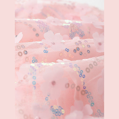 MyKids-USA® Baby Kids Girls Short Sleeves Cartoon and Flowers Pattern Dress