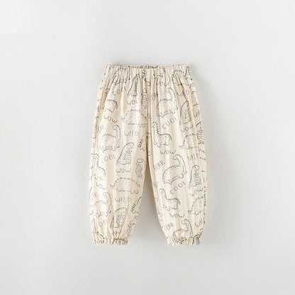 MyKids-USA® Girls Cartoon Pattern Loose Fit Anti-Mosquito Pants
