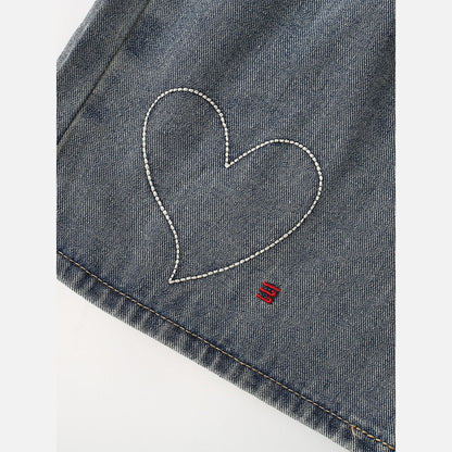 MyKids-USA® Girls Heart Pattern Lightweight Jeans
