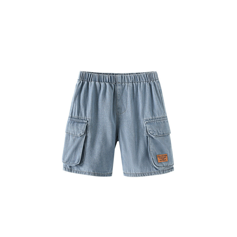 MyKids-USA® Girls Letters Pattern Loose Fit Denim Shorts