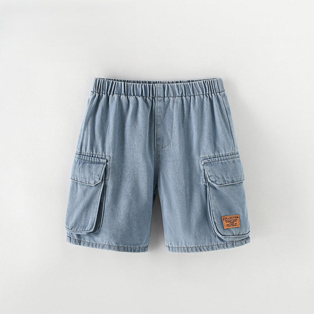 MyKids-USA® Girls Letters Pattern Loose Fit Denim Shorts