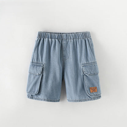 MyKids-USA® Girls Letters Pattern Loose Fit Denim Shorts
