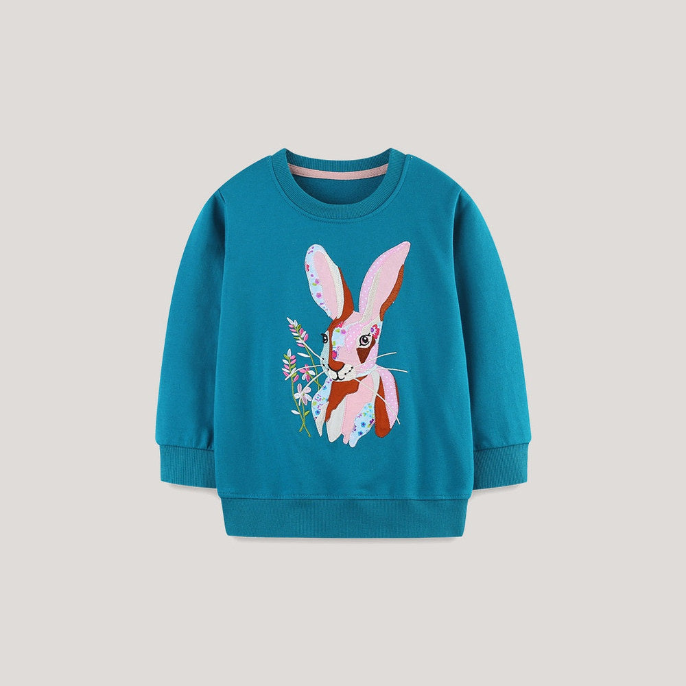 MyKids-USA® Animals Cartoon Pattern Long Sleeves Sweatshirt for Stylish Girls