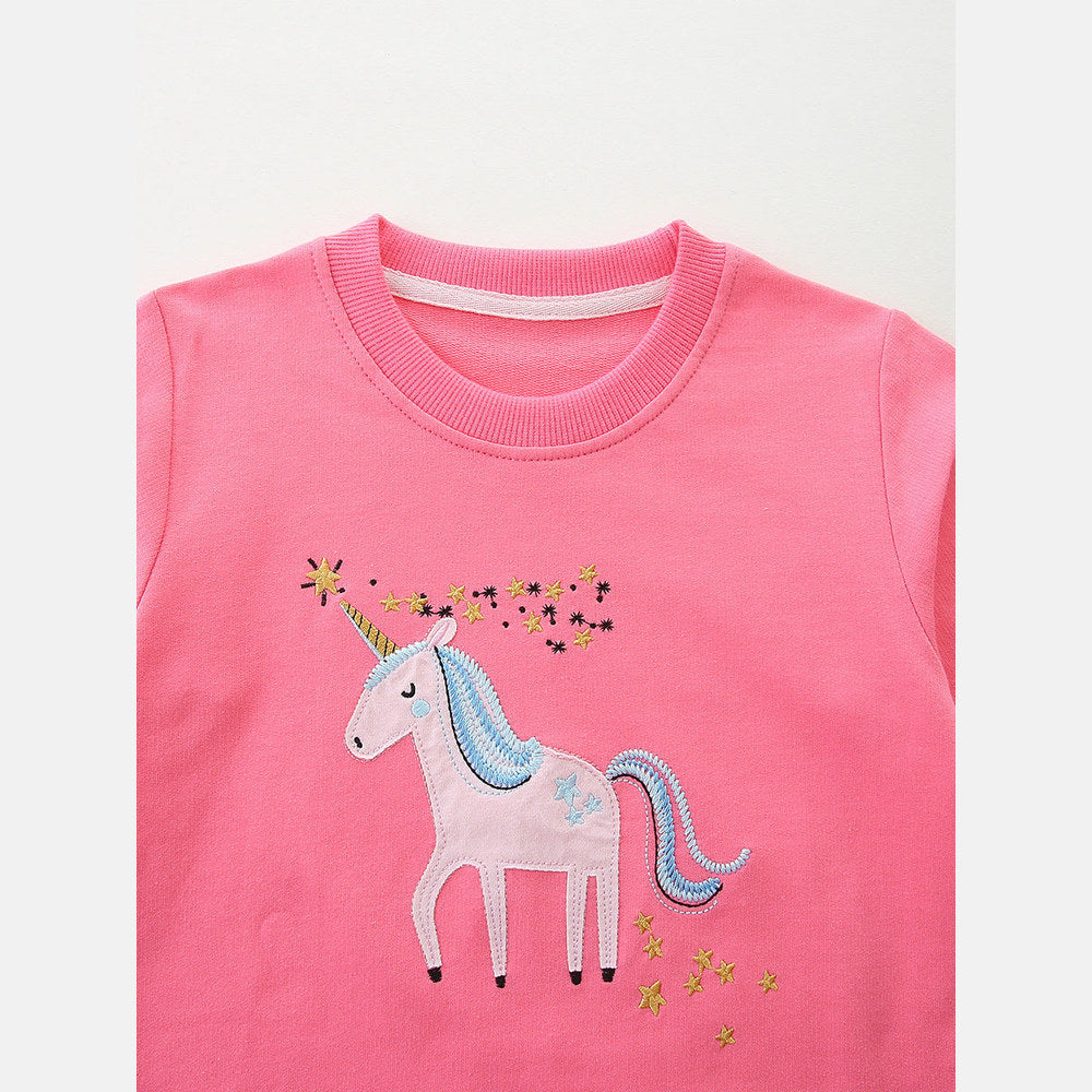 MyKids-USA® Animals Cartoon Pattern Long Sleeves Sweatshirt for Stylish Girls