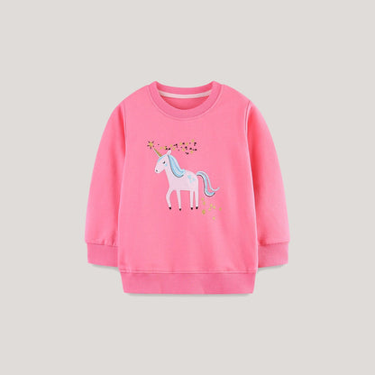MyKids-USA® Animals Cartoon Pattern Long Sleeves Sweatshirt for Stylish Girls