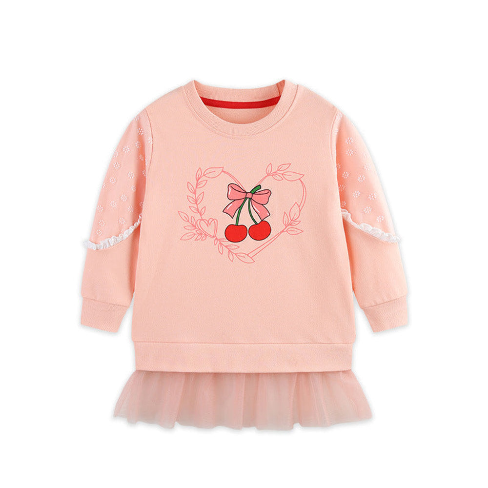 MyKids-USA® Cherry Cartoon Pattern Long Sleeves Sweatshirt for Stylish Girls