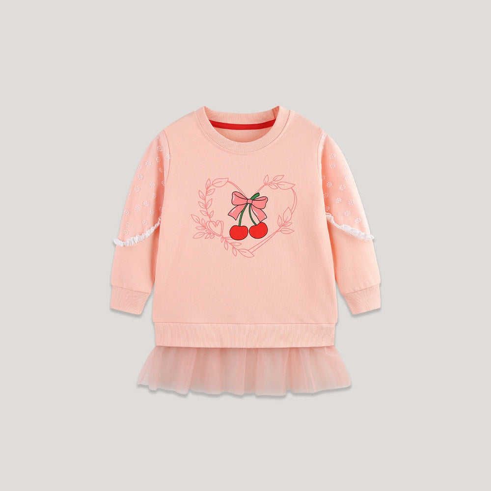 MyKids-USA® Cherry Cartoon Pattern Long Sleeves Sweatshirt for Stylish Girls