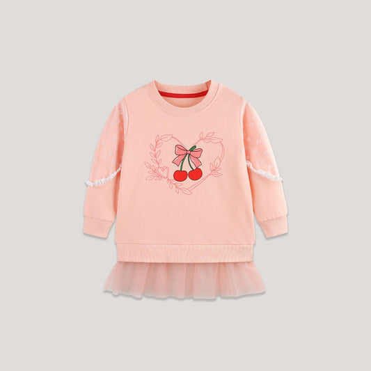 MyKids-USA® Cherry Cartoon Pattern Long Sleeves Sweatshirt for Stylish Girls