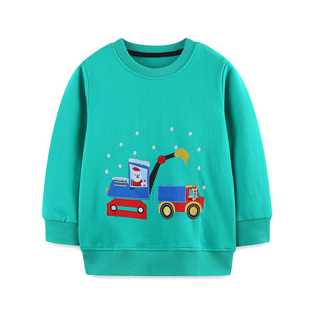 MyKids-USA® Christmas Cartoon Pattern Long Sleeves Sweatshirt for Boys