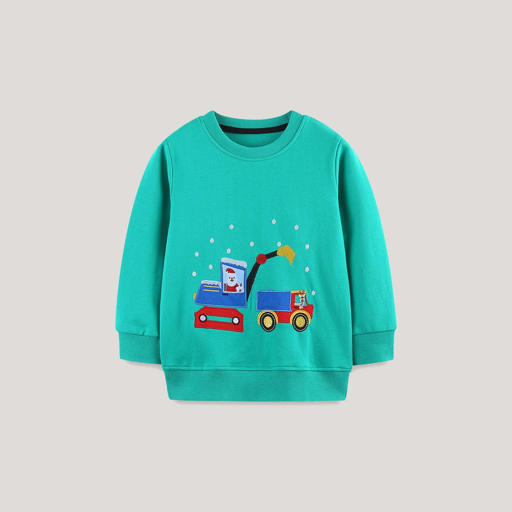 MyKids-USA® Christmas Cartoon Pattern Long Sleeves Sweatshirt for Boys