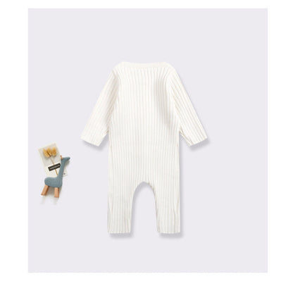 MyKids-USA® Baby Kids Long Sleeves Solid Color Single Breasted Rompers