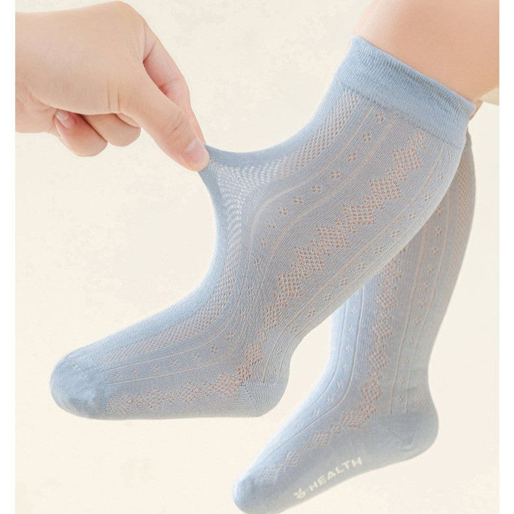 MyKids-USA® Baby Kids Boys and Girls Breathable Letters and Geometric Pattern Mid-calf Socks Set