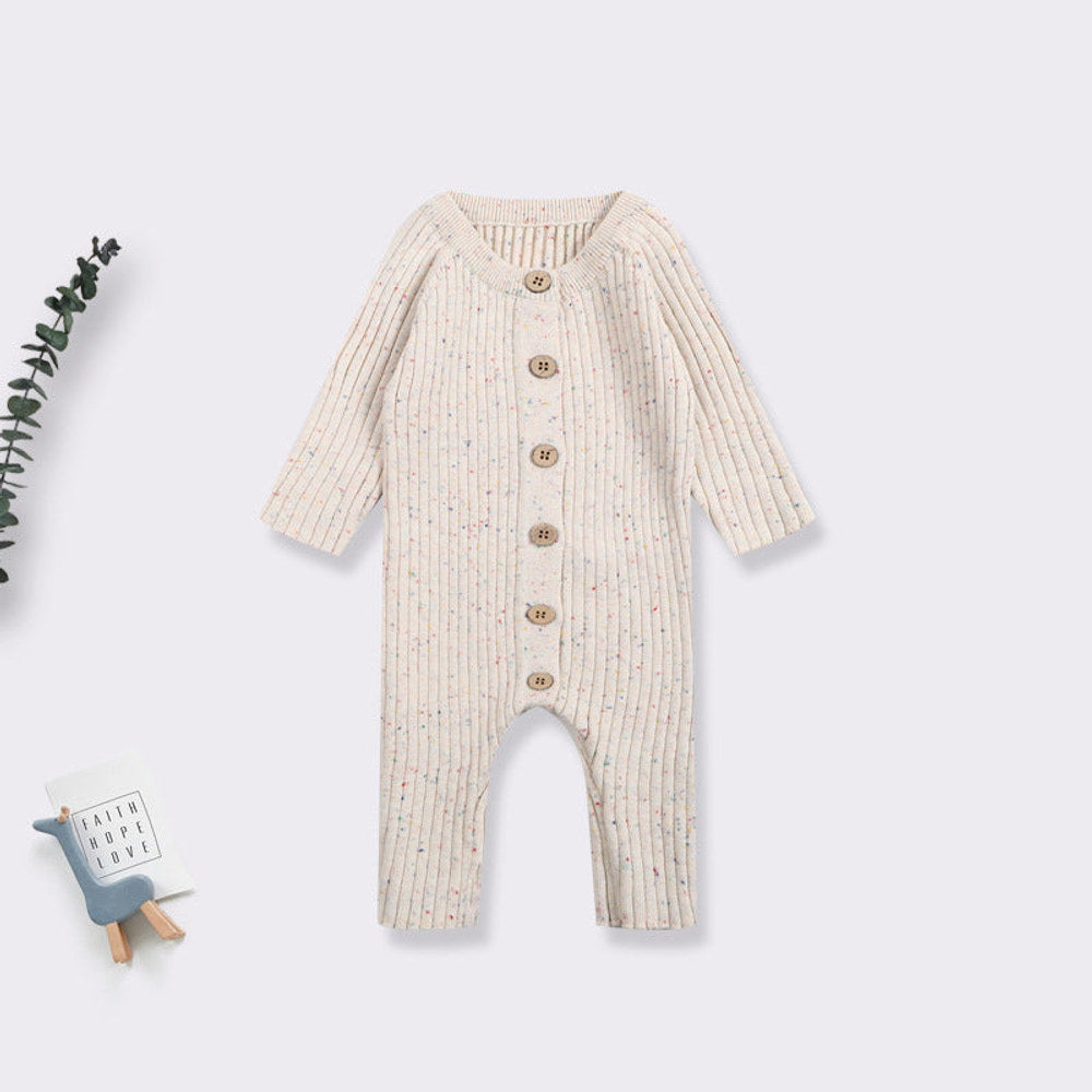 MyKids-USA® Baby Kids Long Sleeves Dots Pattern Single Breasted Knitted Rompers