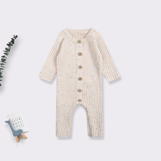 MyKids-USA® Autumn Baby Kids Long Sleeves Dots Pattern Single Breasted Knitted Rompers