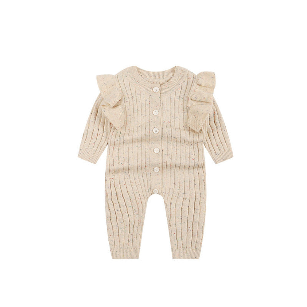 MyKids-USA® Baby Kids Long Sleeves Dots Pattern Single Breasted Knitted Rompers