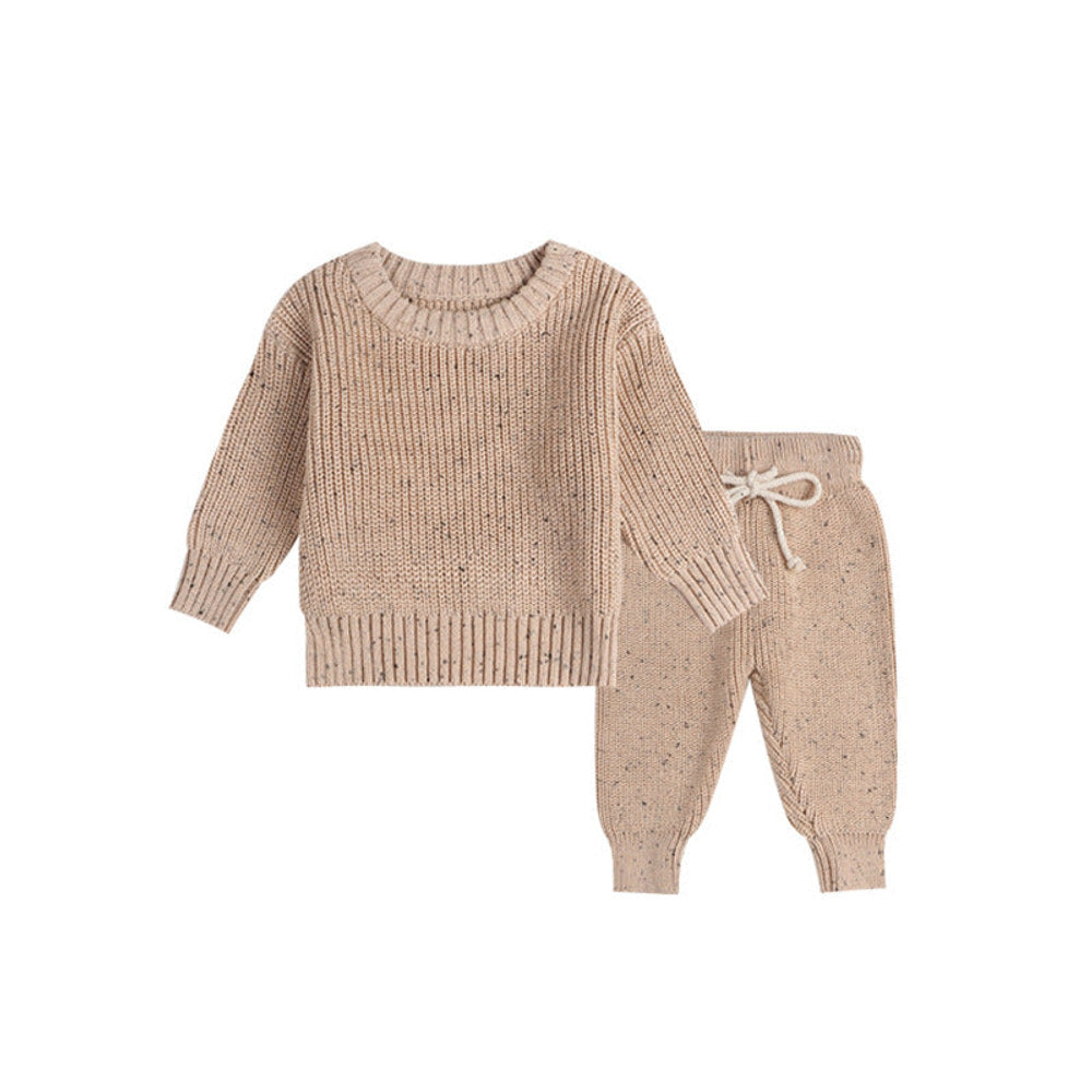 MyKids-USA® Kids Long Sleeves Dots Pattern Pullover and Pants Knitted Clothes