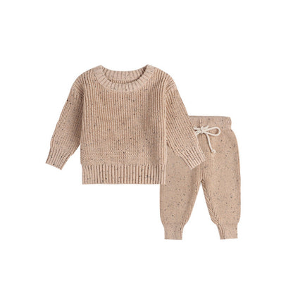 MyKids-USA® Kids Long Sleeves Dots Pattern Pullover and Pants Knitted Clothes