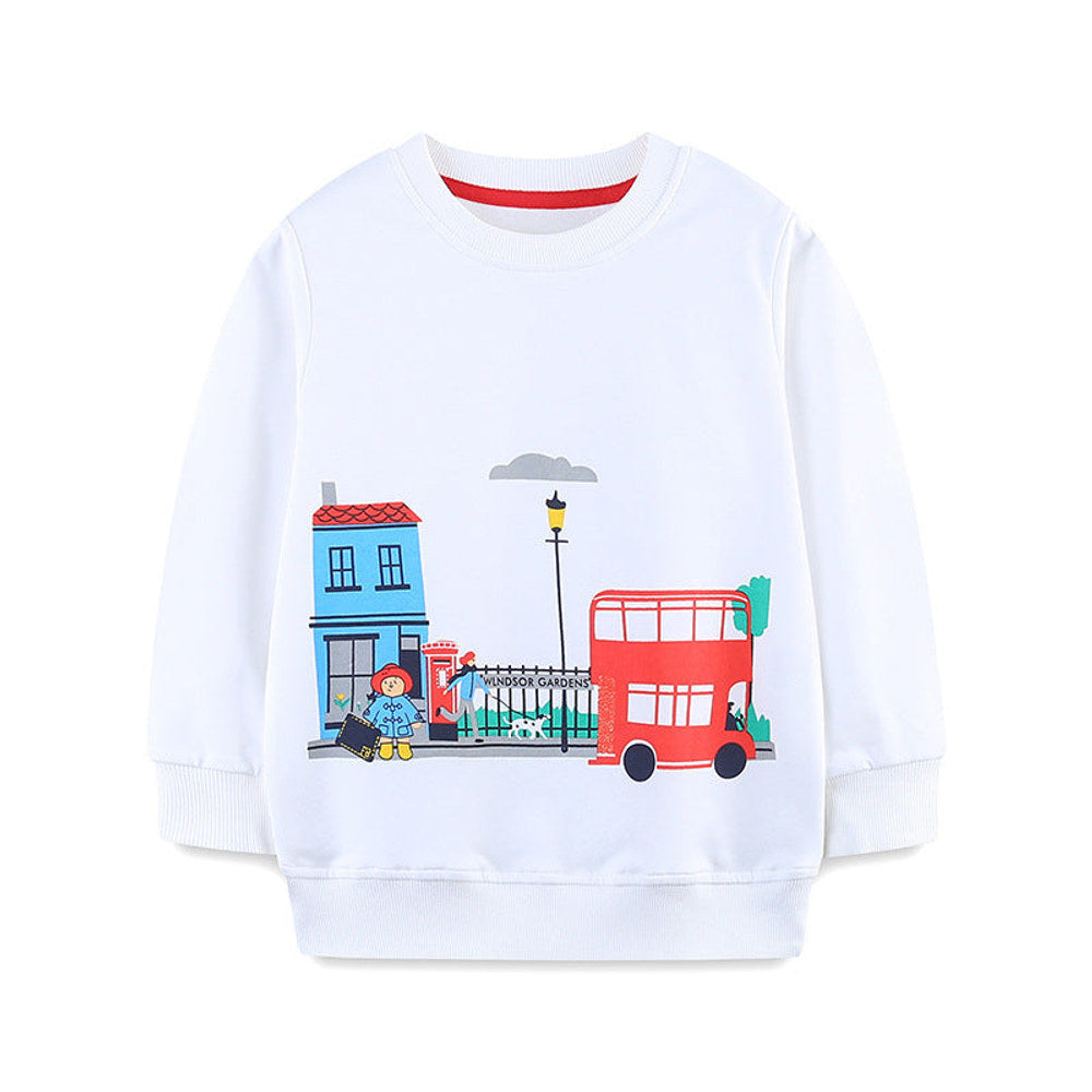 MyKids-USA® Cartoon Pattern Long Sleeves Pullover for Stylish Girls