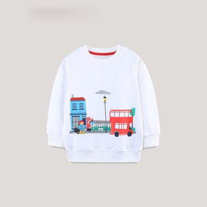 MyKids-USA® Cartoon Pattern Long Sleeves Pullover for Stylish Girls