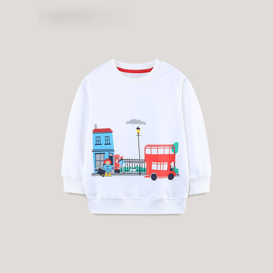 MyKids-USA® Cartoon Pattern Long Sleeves Pullover for Stylish Girls