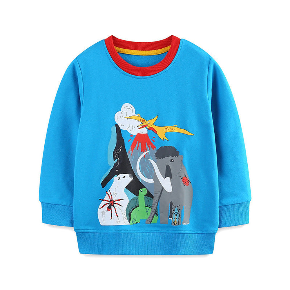 MyKids-USA® Animals Cartoon Pattern Long Sleeves Pullover for Boys