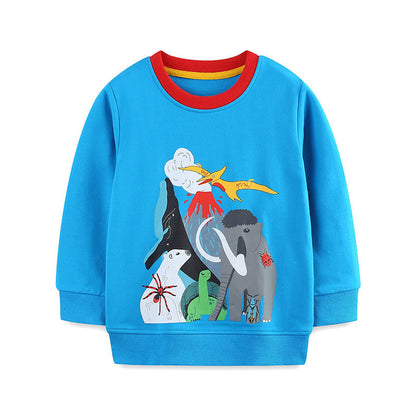 MyKids-USA® Animals Cartoon Pattern Long Sleeves Pullover for Boys