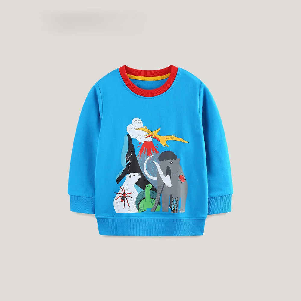 MyKids-USA® Animals Cartoon Pattern Long Sleeves Pullover for Boys